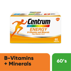 1 Box 60’s New Centrum Energy B-Vitamins & Minerals+Vitamin C & E Free Shipping