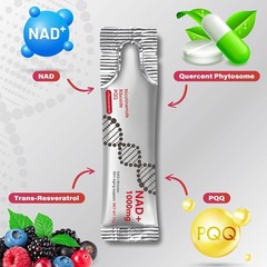 1000mg NAD+ Liquid for Cellular Energy Support, Men & Women, NR & Resveratrol