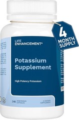 Life Enhancement High Absorption Elemental Potassium Supplement 240 Capsules