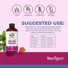 Easy-to-Swallow Liquid Iron Supplement for All Ages – Sugar-Free, Non-GMO