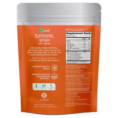 Turmeric + Ginger, Tropical Fruit, 90 Soft Chews