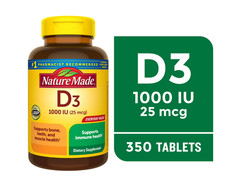 Vitamin D3 1000 IU Tablets, 350 Count, Vitamin D, Dietary Supplement