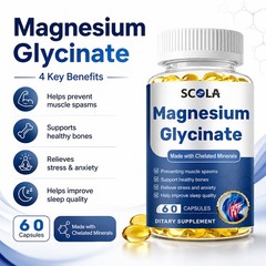 Magnesium Glycinate 240mg – Chelated High Absorption, Gluten-Free, Tablets