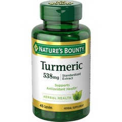 Nature’s Bounty Turmeric Herbal Supplement 538Mg 45 Count Antioxidant Health