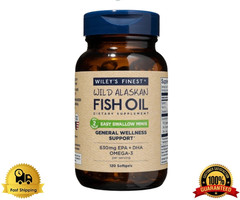 Wiley’s Finest Wild Alaskan Fish Oil Easy Swallow Minis – 120 Mini Softgels