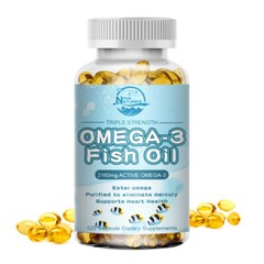 omega 3 fish oil capsules 3x strength 2160mg epa & dha, highest potency 120 New