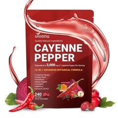 Vivonu 12-in-1 Blend Cayenne Pepper D3 K2 Grape Seed Softgels Supplement