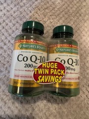 NEW Nature’s Bounty Co Q-10 200mg 80/160 SOFTGELS EXP 8/28, SEALED TWIN PACK
