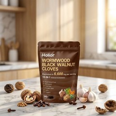 Holior 18-in-1 Wormwood Black Walnut Cloves Gut Digestive Softgels 6600mg