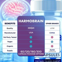 (1 Pack) Harmo Brain Nootropic Natural Brain Supplement HarmoBrain 60 Capsules