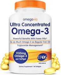 OmegaVia Fish Oil Supplement, Burpless 60 Softgels