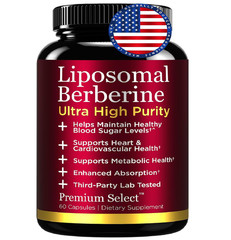 Premium Select Nutrition Liposomal Berberine HCL 60 Count (Pack of 1)