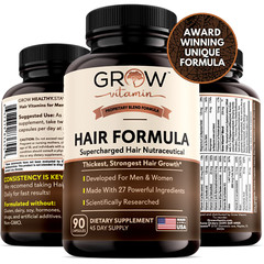 Grow Vitamin Hairfluence 90 Caps Premium Hair Growth Formula