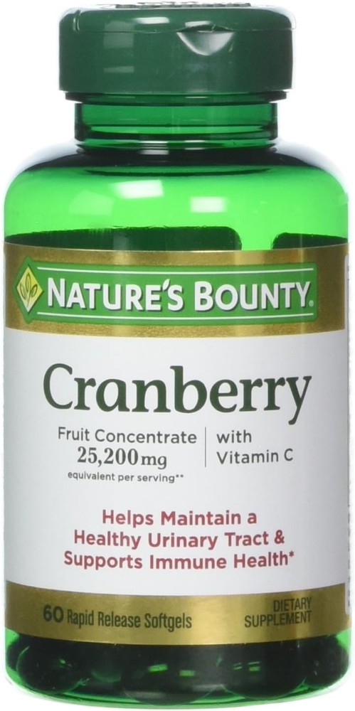 Natures Bounty Cranberry Fruit Concentrate Vitamin C Softgels 25200mg 60 ct 2PK