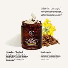 Beekeeper’s Naturals Complete Gut Health, 3-in-1 Prebiotic – 60 Capsules