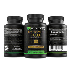 Bee Propolis Concentrate 1,000mg Dietary Supplement for Immune System, 120 Caps