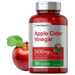 Horbäach Apple Cider Vinegar Capsules 2400mg | 150 Count | Non-GMO -Gluten Free