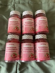 (6 Pack) Magnesium L-Threonate 1000mg 60 Gummies, Exp 07/2027