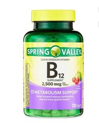 Spring Valley Vitamin B12 Quick Dissolve Tablets Supplement 2500 Mcg Cherry 120*