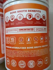 2 Zammex Hydrolyzed Bone Broth Powder Protein Grass Fed Beef 10.59oz ea