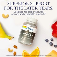 Solaray Once Daily Adult 50+ Multivitamin 90 Vegetarian Capsules Each (Pack of 3