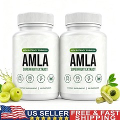 2X Alevia Organic Amla Capsules 1000mg Indian Gooseberry Antioxidant Supple 60c