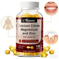 Calcium Magnesium Zinc with D3 Capsules – Bone & Muscle Support, 120ct