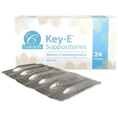 Key-E Suppositories – Gentle Vitamin E Formula for Moisturizing Relief, 24 Count
