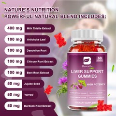 2Packs Liver Support Gummies, Immune, Cleanse, Detox & Repair with Milk Thistle