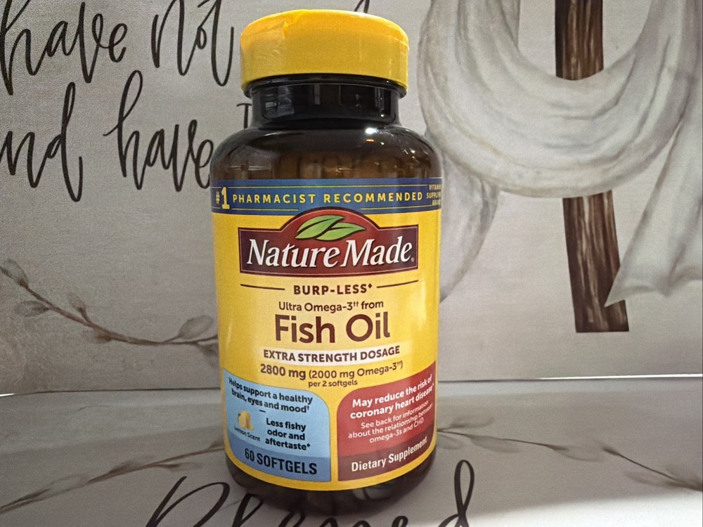 Nature Made Burp-Less FISH OIL EXTRA STRENGTH DOSAGE 2800mg 60 Softgels 06/2026