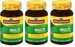 Nature Made Multivitamin with Iron for Women and Men 130 Tablets X 3 Packs