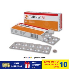 1 Box MALTOFER FOL CHEWABLE TABLETS 30’S For Iron Deficiency Free Shipping