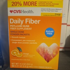 CVS HEALTH DAILY FIBER SUGAR FREE ORANGE 54 SINGLE DOSE POWDER PACKETS EXP12/26