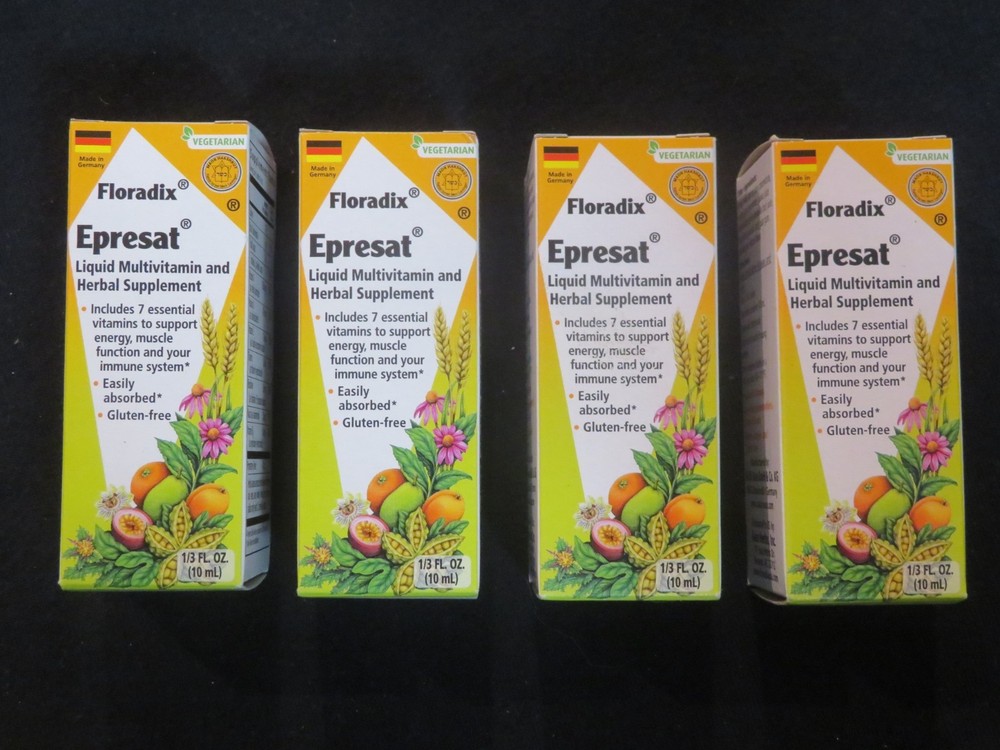 (4) Floradix Epresat Liquid Multivitamin & Herbal Supplement 1/3 Oz Each