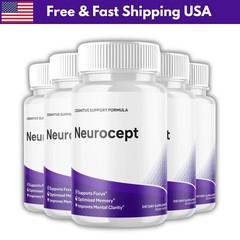 (5 Pack) Neurocept Nootropic All Natural Formula Brain Supplement 300 Capsules
