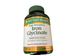 Nature’s Bounty Iron Glycinate 300 Count HIGH ABSORPTION 28mg Capsules