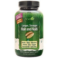 Irwin Naturals Longer, Stronger Hair and Nails 120 sgels