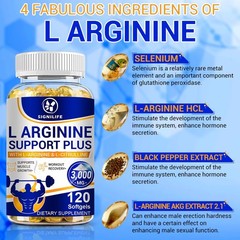 L-Arginine 3000mg Muscle Strength, Pump Testosterone Boost Men’s Health US-