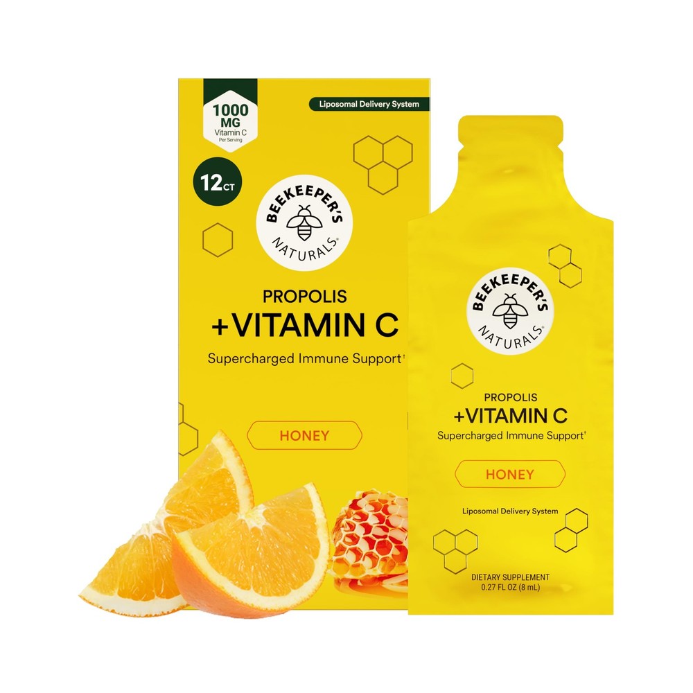 Propolis Liposomal Vitamin C by Beekeeper’s Naturals, 1000mg Vitamin C, Propo…