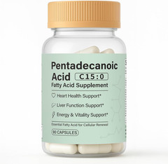 Pentadecanoic Acid, C15:0 Fatty Acid Supplement – 3X Omega3 90 Count – Pack of 1