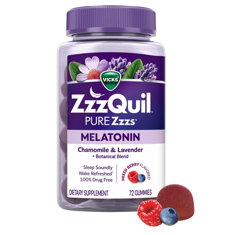 ZzzQuil, Pure Zzzs Melatonin Gummies, Sleep Aid, 2mg, with…