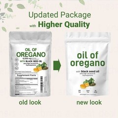 Support 1PCS 2 in 1 Oil of Oregano & Black Seed Softgels Count Carvacrol,Immune