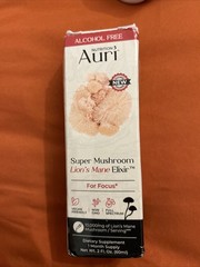 Auri Super Mushroom Lion’s Mane Liquid Elixir 2 fl oz Amber Glass Vegan