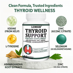 Thyroid Support for Women & Men – Selenium 300mcg Iodine 500mcg – 60 Capsules