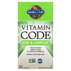 Garden of Life Vitamin Code Raw B-Complex 120 Vegan Caps Gluten-Free, Kosher, No