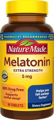 Nature Made Melatonin 5mg Extra Strength Sleep Supplement, 90 Tablets | 100% Dru
