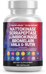 Nattokinase Serrapeptase Lumbrokinase Circulación Enzymes Heart Support 120 Caps