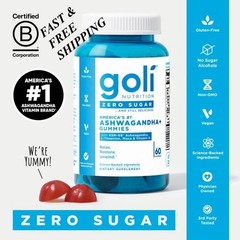 2 BOTTLES-Goli Zero Sugar Ashwagandha Gummies KSM-66 L-Theanine Vitamin D Maca