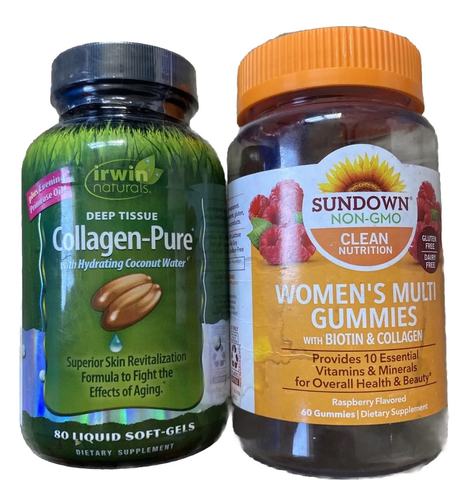 IRWIN NATURALS COLLAGEN-PURE DEEP TISSUE 80 GEL SUNDOWN WOMENS MULTI 60 GUMMIES