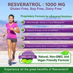 Organic Resveratrol 1000 mg Anti-aging, heart and brain booster